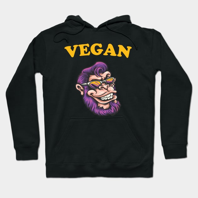 Vegan Monkey vegeterian Lifestyle Hoodie by Foxxy Merch